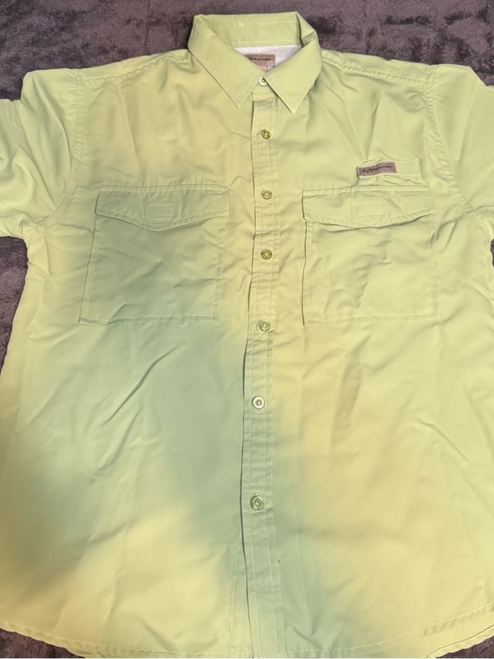 2pcs Realtree Men’s Short-Sleeve Button-Down Shirt - Light Lime &Sky Blue